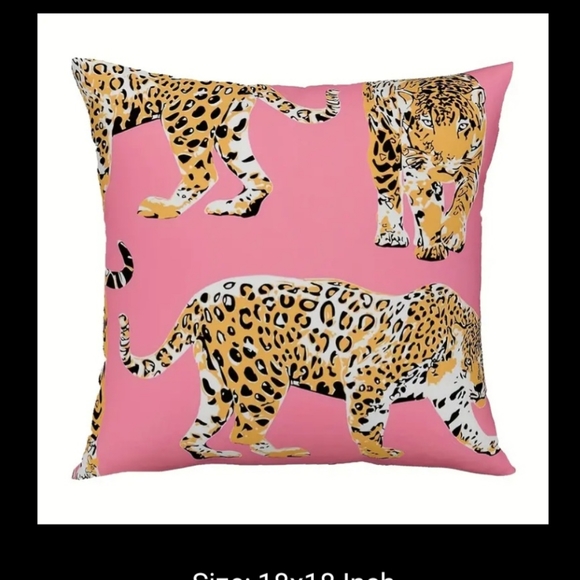 Pink animal print accent pillow cover - Picture 3 of 4